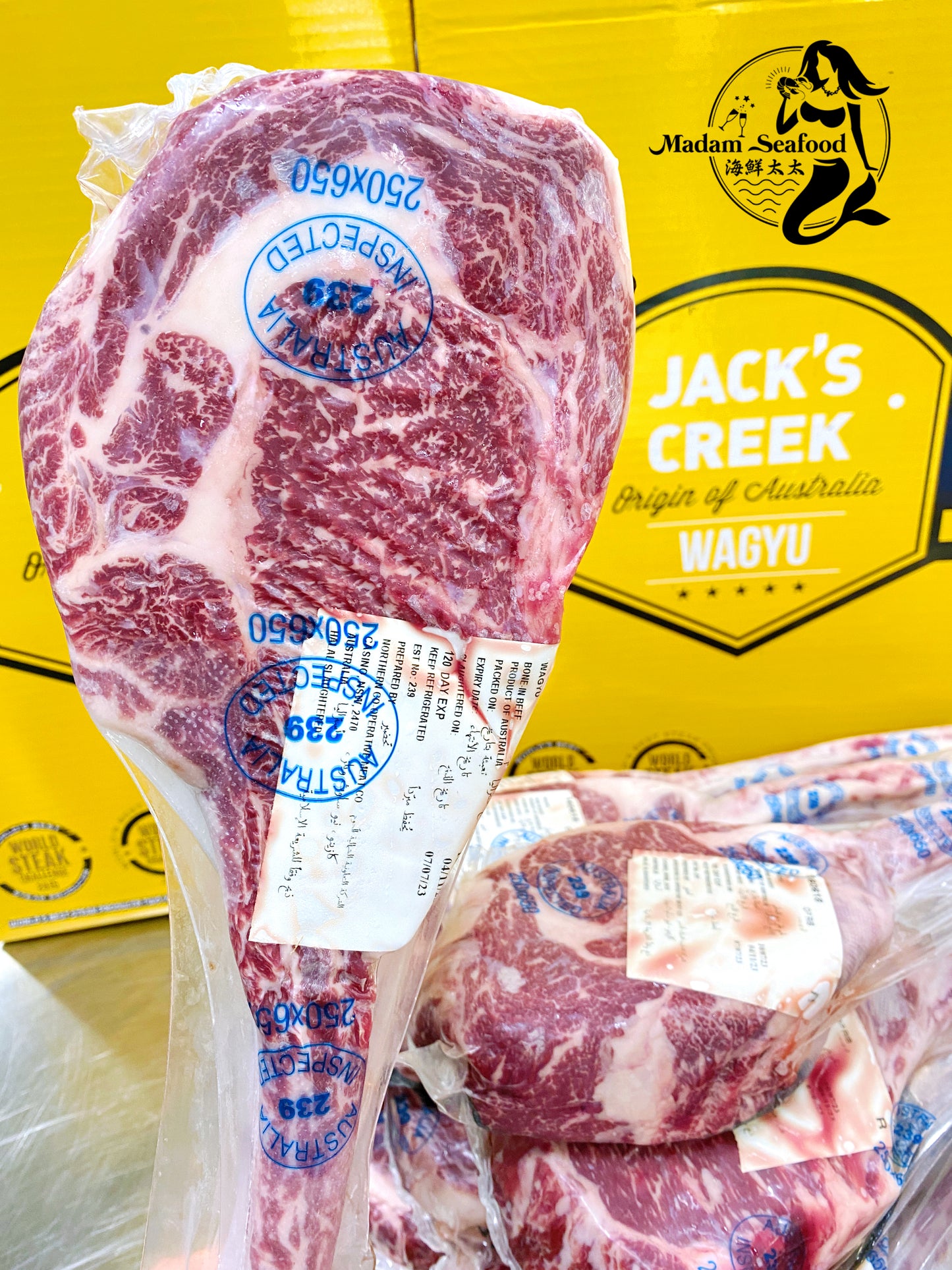 Jack's Creek Purebred Wagyu M8/9 Tomahawk Steak